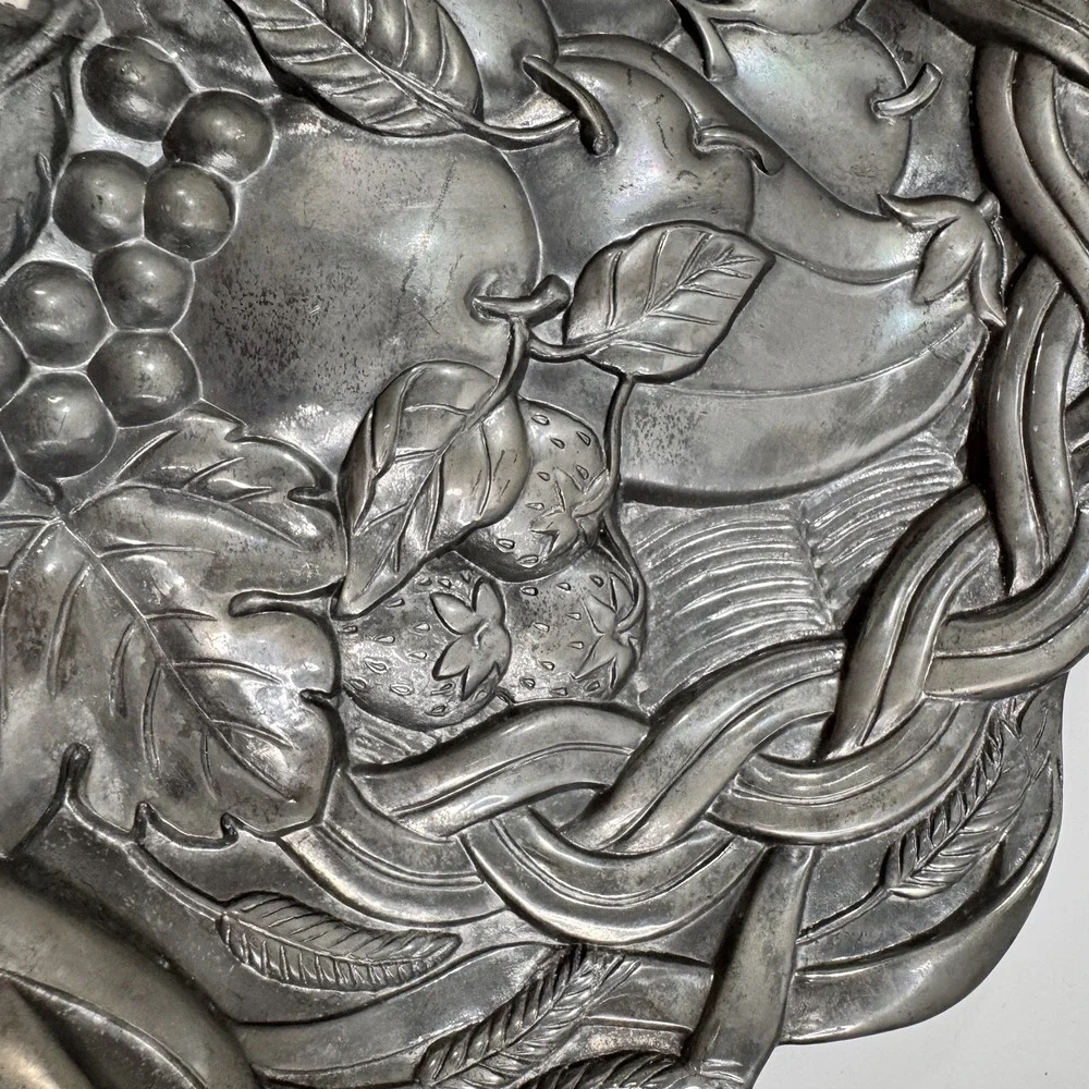 Lenox Cornucopia Horn of‎ Plenty Vintage Metal Dish Holiday Silver Collectible